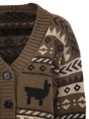 Weekend Maxmara Ovatta Jacquard Cardigan In Alpaca And Wool