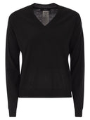 Weekend Maxmara Fiocchi V Neck Jumper In Wool And Cashmere