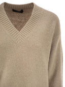 Weekend Maxmara Visita V Neck Sweater In Alpaca And Cotton