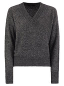 Weekend Max Mara Visita V Neck Sweater In Alpaca And Cotton