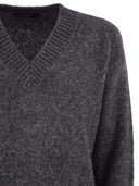Weekend Max Mara Visita V Neck Sweater In Alpaca And Cotton