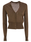 Max Mara Studio Nogara Wol en Silk Cardigan met pailletten