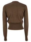 Max Mara Studio Nogara Wol en Silk Cardigan met pailletten