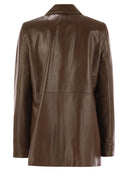 Max Mara Studio Tolmin Nappa Chaqueta de cuero con cinturón
