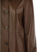 Max Mara Studio Tolmin Nappa Chaqueta de cuero con cinturón