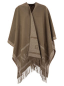 Max Mara Studio Hildestd Jacquard Wool Poncho