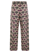 S Max Mara Timec Printed Silk Fluid Trousers