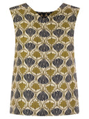 S Max Mara Timetop Reversible Printed Silk Top