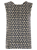 S Max Mara Timetop Reversible Printed Silk Top