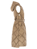 Maxmara The Cube Tregil Midi Padded Waistcoat In Water Repellent Canvas