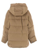 Maxmara Doudoune Réversible The Cube Desiderio En Camel Et Taffetas Déperlant