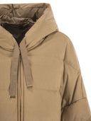 Maxmara Doudoune Réversible The Cube Desiderio En Camel Et Taffetas Déperlant