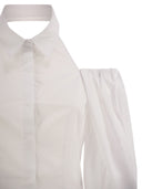 Camicia di cotone del guardaroba MVP con maniche a palloncino