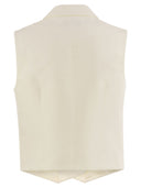 Warrobe MVP a doppio petto di cotone e gilet di seta