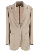 Maxmara Mxmaffari jack met enkele rij knopen van wol, mohair en zijde