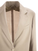 Maxmara Mxmaffari jack met enkele rij knopen van wol, mohair en zijde