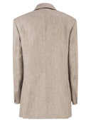 Maxmara Mxmolimpia1 Double Breasted Pure Linen Blazer