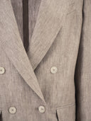 Maxmara Mxmolimpia1 Double Breasted Pure Linen Blazer