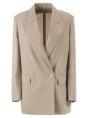 Maxmara Mxmmitico 羊毛、马海毛和丝绸混纺双排扣西装外套