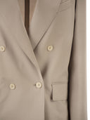 Maxmara Mxmmitico 羊毛、马海毛和丝绸混纺双排扣西装外套
