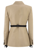 Maxmara Mxsfionda Double Breasted Blazer In Pure Linen Natté