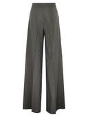 Maxmara Mxmgiallo Wide Leg Trousers In Wool And Silk