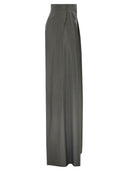 Maxmara Mxmgiallo Wide Leg Trousers In Wool And Silk