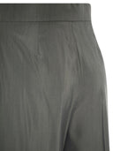 Maxmara Mxmgiallo Wide Leg Trousers In Wool And Silk