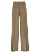 Maxmara Mxsbronte Hose mit weitem Bein aus Schurwolle und Seide