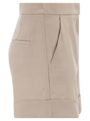 Maxmara Mxmcelebre Shorts In Wool, Mohair And Silk Canvas