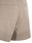 Maxmara Mxmcelebre Shorts In Wool, Mohair And Silk Canvas