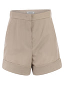 Maxmara Mxmcelebre Shorts In Wool, Mohair And Silk Canvas