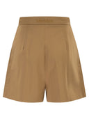 Maxmara Mxmtabacco Stretch Cotton Satin Shorts