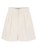 Maxmara Mxmtabacco Stretch Cotton Satin Shorts