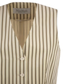 Maxmara Mxmfauno Striped Cotton And Silk Canvas Waistcoat