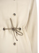 Maxmara Mxmcarezza Linen And Silk Jacket With Adjustable Waist Drawstring