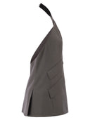 Maxmara Mxscali Sleeveless Jacket In Wool Gabardine