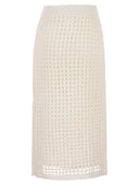 Maxmara Mxpgeode Openwork Cotton Midi Skirt