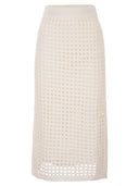 Maxmara Mxpgeode Openwork Cotton Midi Skirt