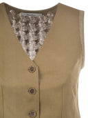 Maxmara Mxmcalibri Tailored Linen And Knit Waistcoat
