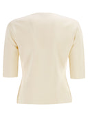 Maxmara Mxpaustero Short Sleeved Top With Embroidered Logo