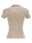 Maxmara Mxmalbero geribbeld wollen poloshirt