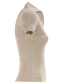 Maxmara Mxmalbero geribbeld wollen poloshirt