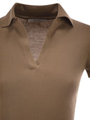 Maxmara Mxmalbero Ribbed Wool Polo Shirt