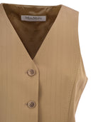 Maxmara Mxmfalla Pinstriped Jacquard Jersey Waistcoat