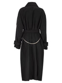 Sportmax Spxgocce Long Trench Coat In Water Repellent Twill