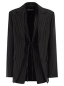 Sportmax Spxdivina Tailored Blazer In Pinstriped Gabardine