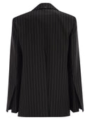 Sportmax Spxdivina Tailored Blazer In Pinstriped Gabardine