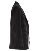 Sportmax Spxdivina Tailored Blazer In Pinstriped Gabardine