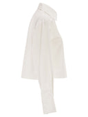 Sportmax Spxcerto Cropped Poplin Shirt With Asymmetrical Pleats